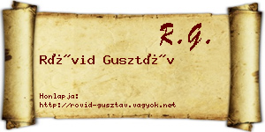 Rövid Gusztáv névjegykártya