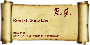 Rövid Gusztáv névjegykártya
